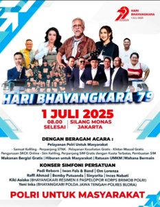 Meriah! Puncak Hari Bhayangkara ke-79 Digelar di Monas, Ada Konser Hingga Layanan Publik Gratis.   