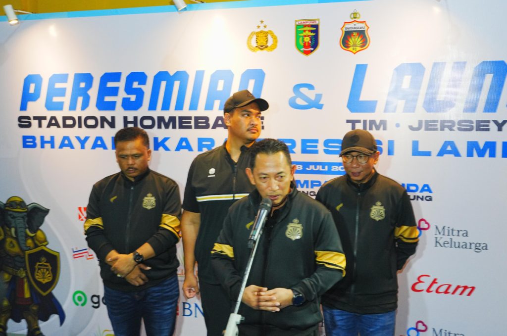 Launching Bhayangkara Presisi Lampung FC, Kapolri Ingatkan Semangat Persatuan.  